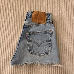 Vintage Button Fly Levi's 501 Denim Shorts Made in the USA size 25